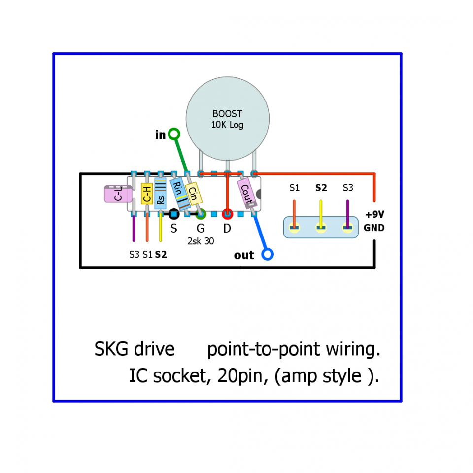 SKG booster overdrive wiring